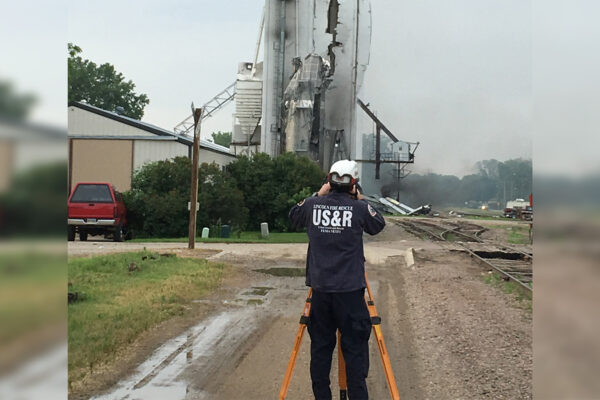 Photo of Benesch employee Aaron Buettner, PE, VMA, volunteering as a Structures Specialist for the Nebraska Task Force One (NE-TF1)