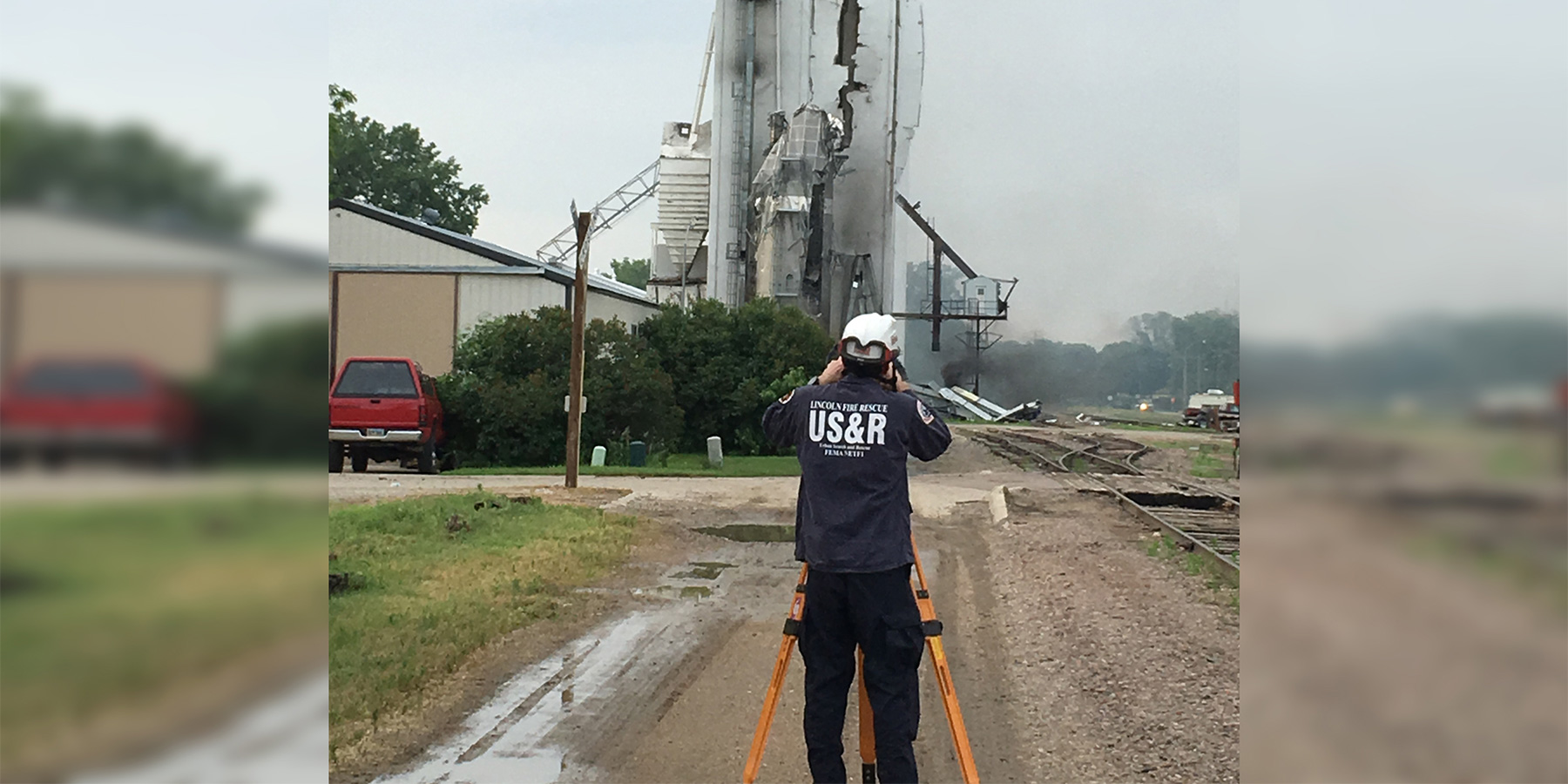 Photo of Benesch employee Aaron Buettner, PE, VMA, volunteering as a Structures Specialist for the Nebraska Task Force One (NE-TF1)