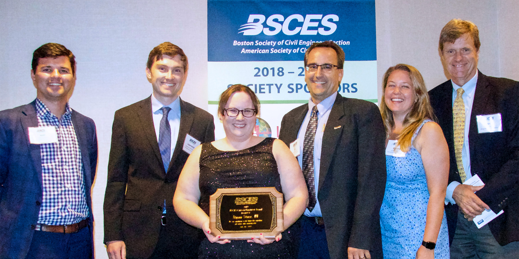 Group photo of Alyson Stuer during the BSCES Citizen Engineer Award ceremony