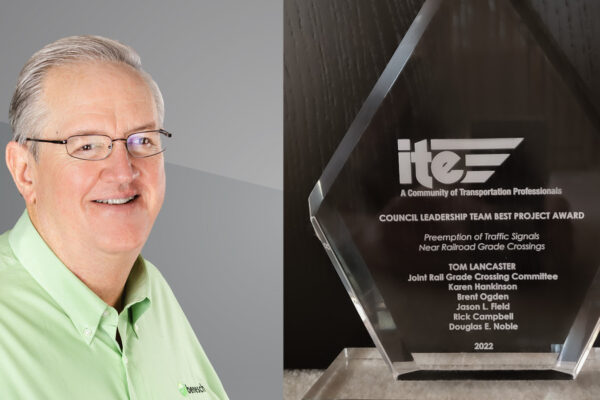 Photo of Benesch's employee Rick Campbell and his 2022 ITE Best Project Award