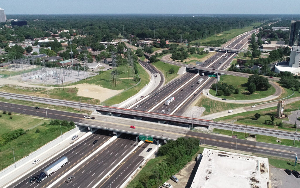 Photo aerial view of I-240 MemFix4 in Tennessee