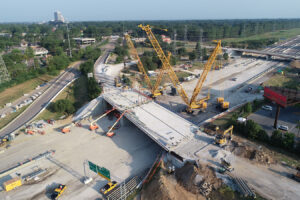 Aerial view photo of construction at I-240 MemFix 4 in Tennessee