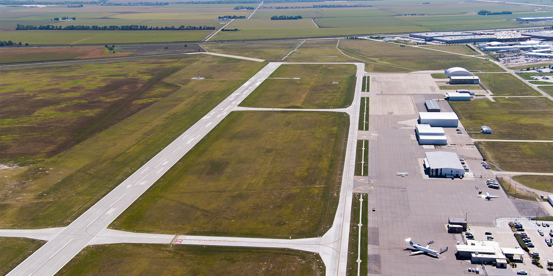 Aerial view of Kearny Regional Airport in Kearny, Nebraska