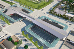 Photo rendering of a transit facility