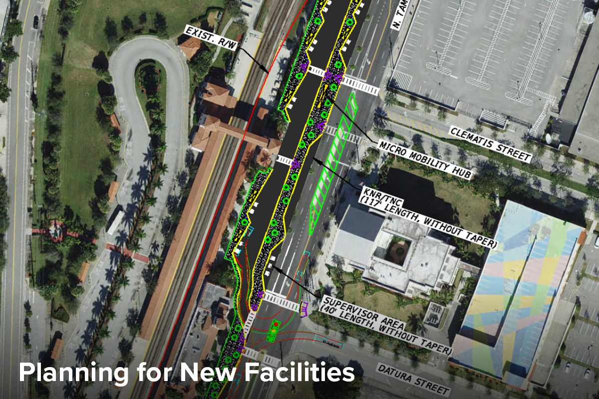 aerial view of a plan for building a new transit station in West Palm Beach