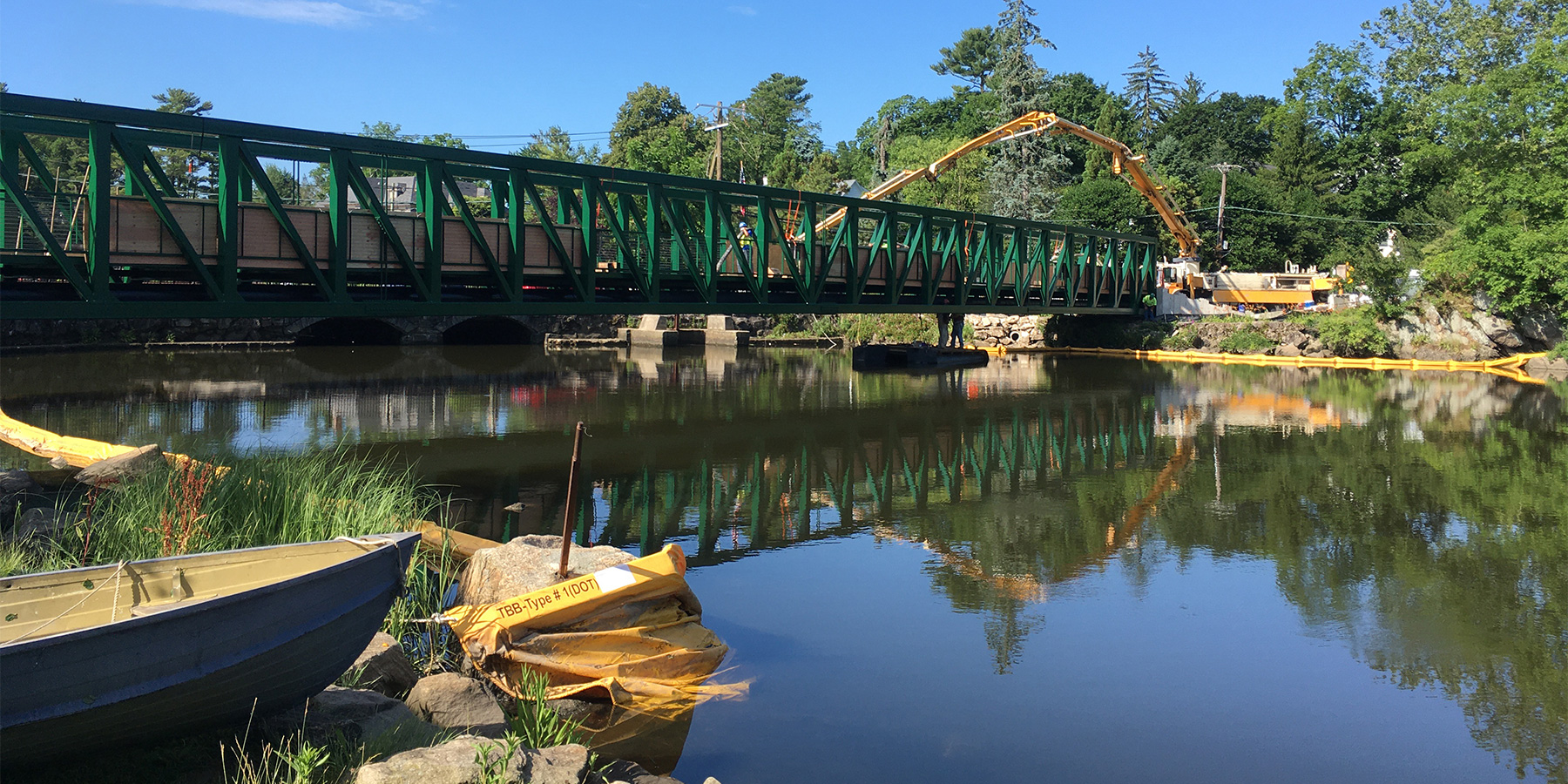 Side view photo of the rehabilitation of Davis Avenue Bridge in Greenwich, Connecticut