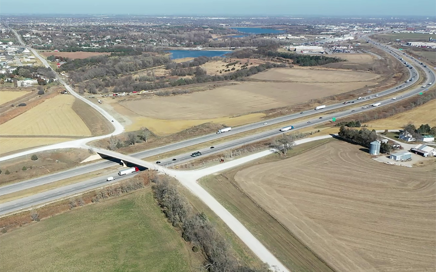 Aerial of highway