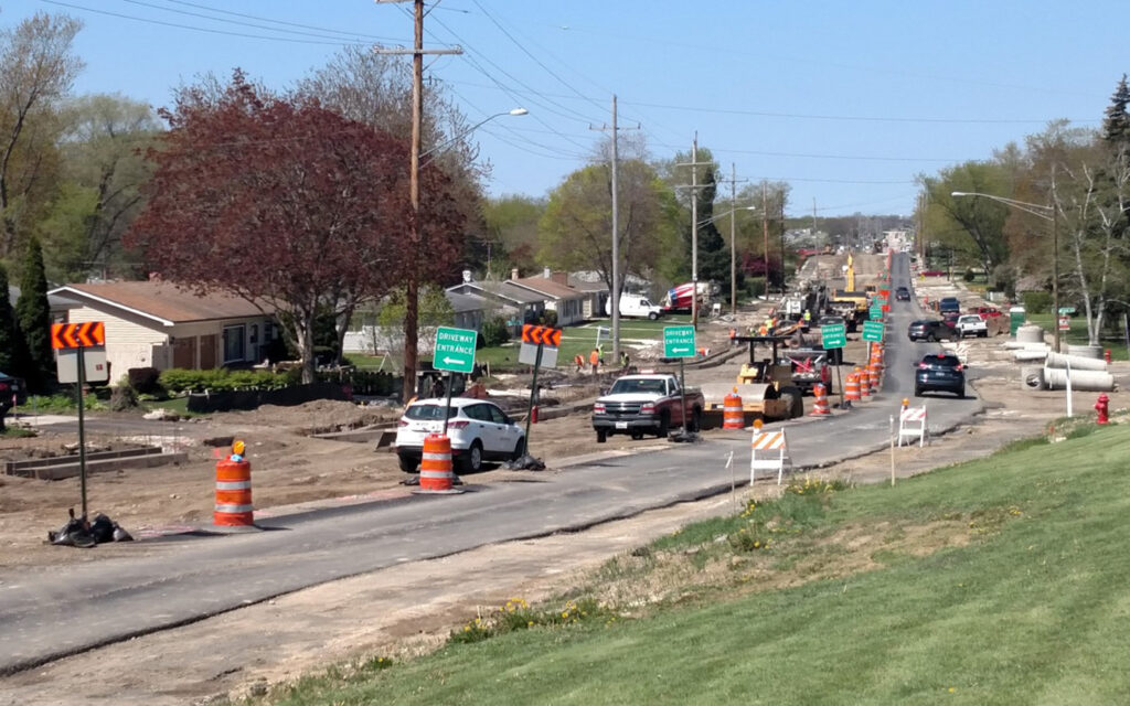 Photo of information signage along W. Hawley Street in Illinois