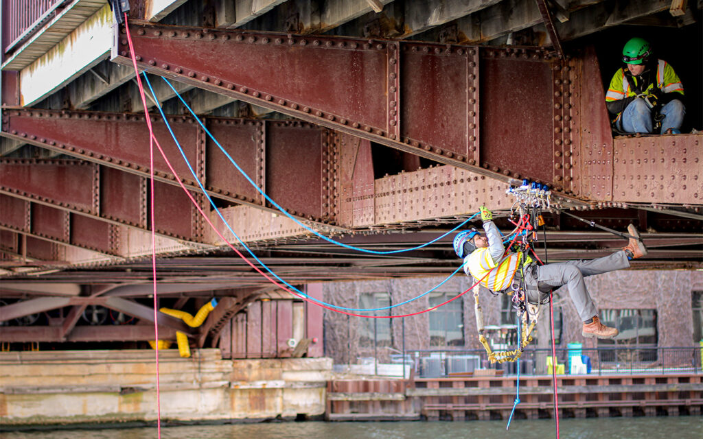 Photo of Benesch's inspection team at Lake Street Bridge in Illinois