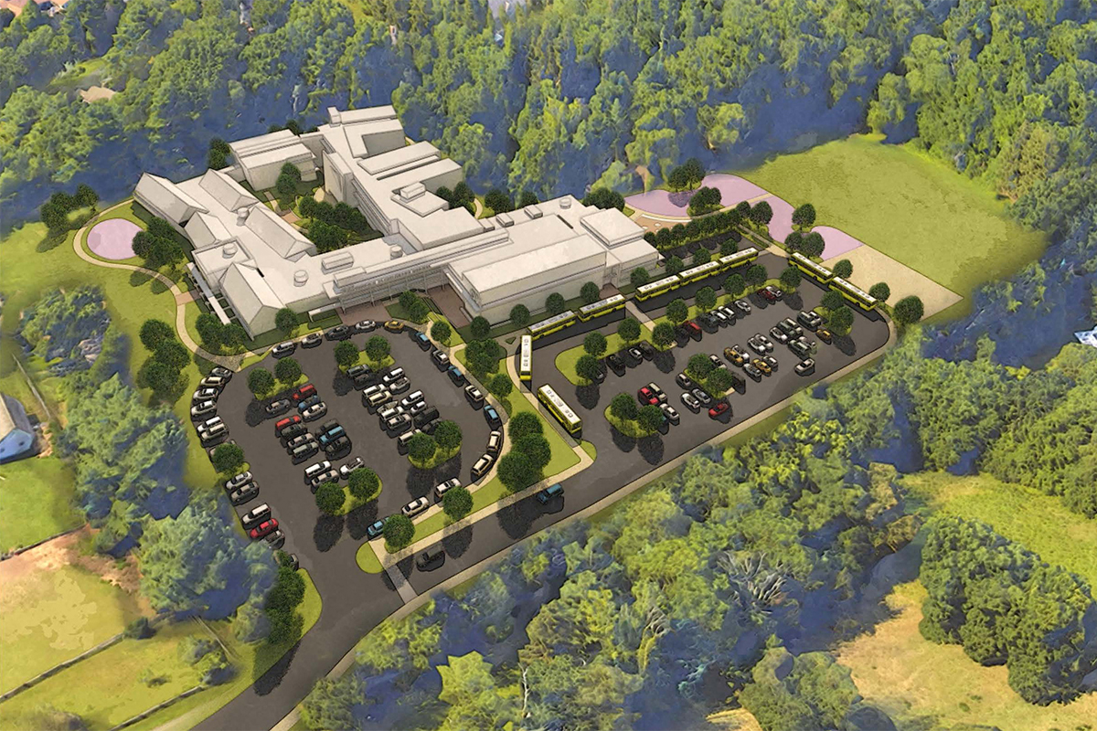 3D rendering of new school site plan