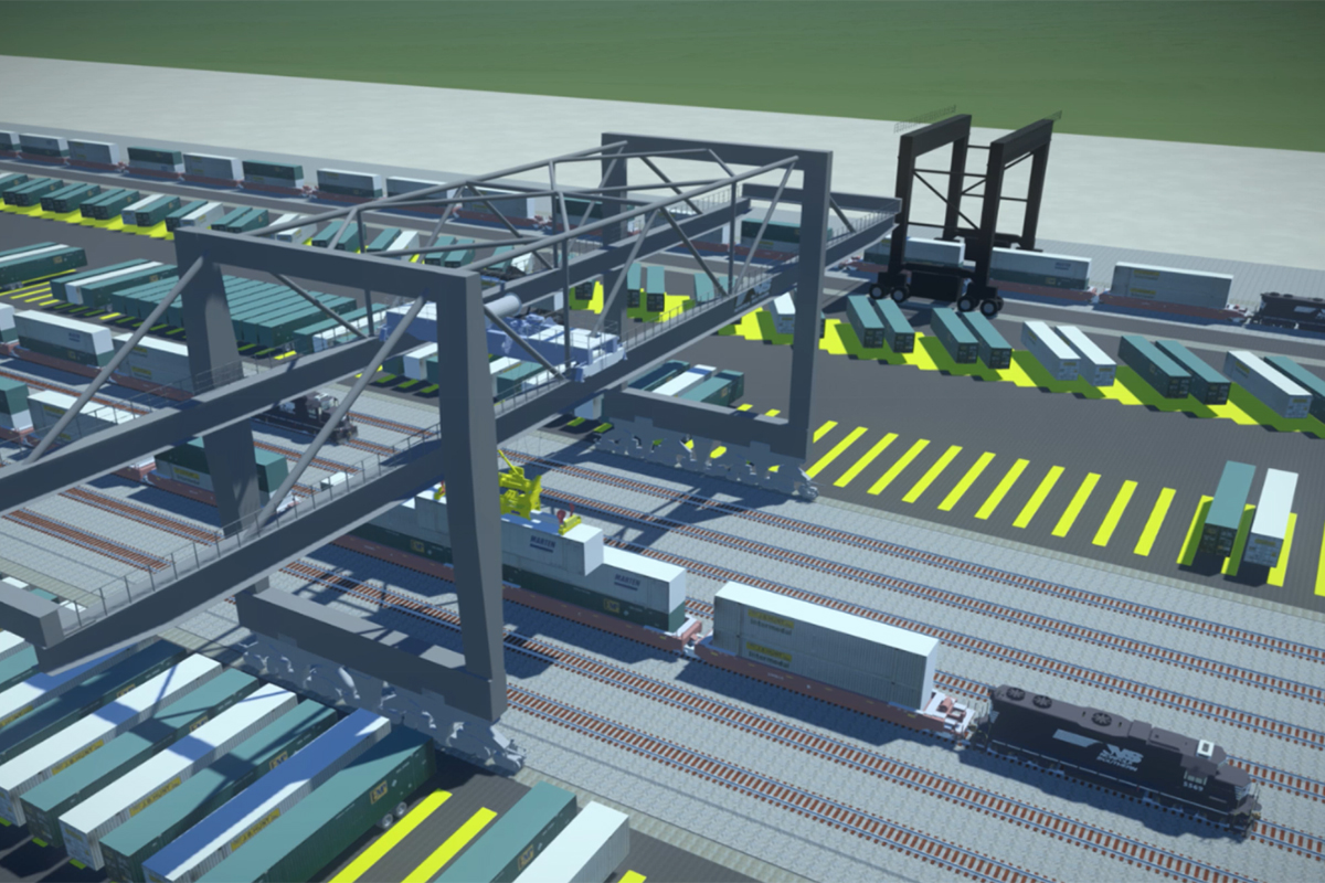 still capture of a 3D model of a new railyard