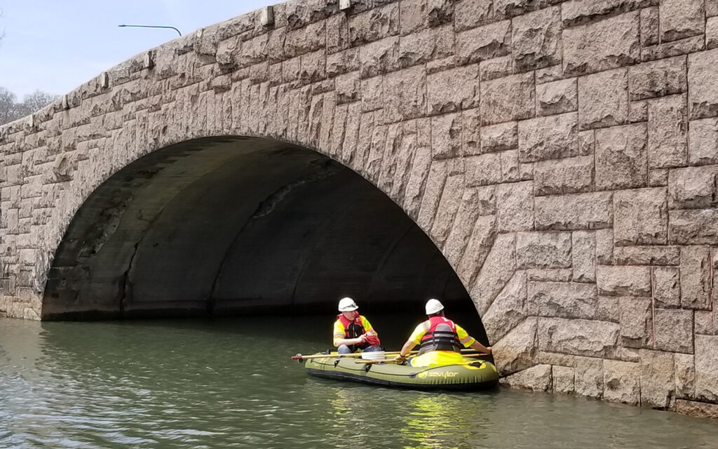 Photo of Benesch team water bridge inspection