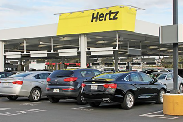 A photo of the Hertz Parking Lot at Denver International Airport