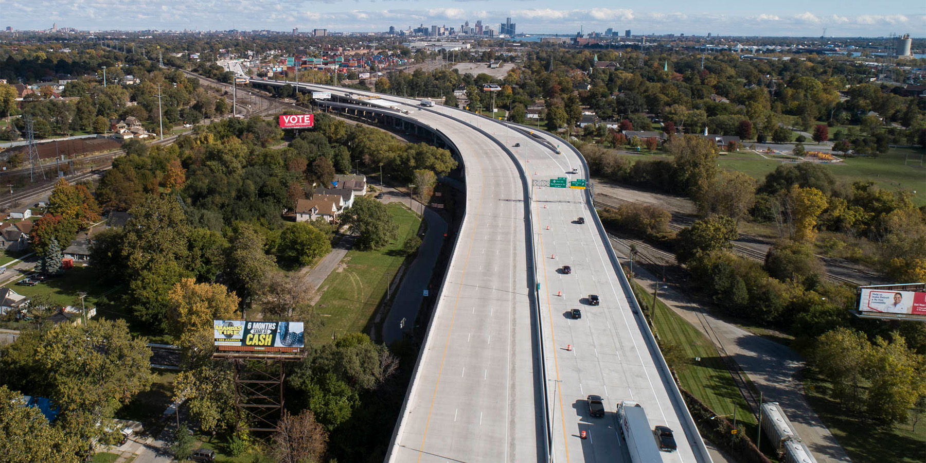 A photo of I-75 over the Rouge River outside Detroit