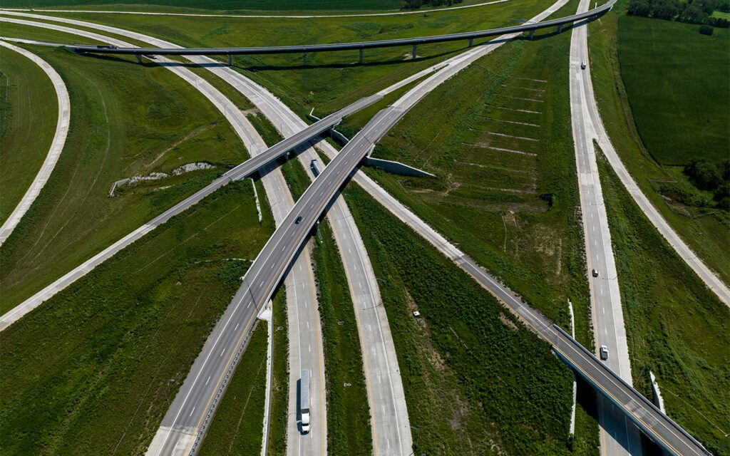 Aerial view photo of Lincoln South Beltway in Nebraska