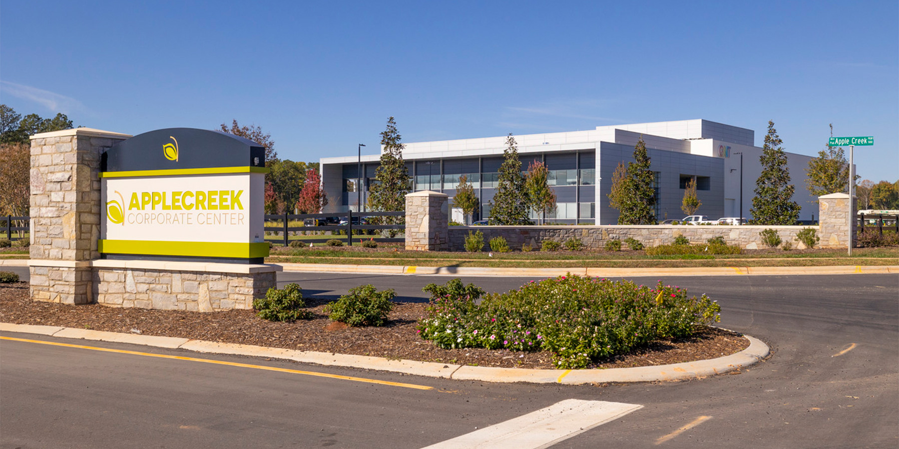 Entrance sign photo at the Apple Creek Corporate Center in North Carolina