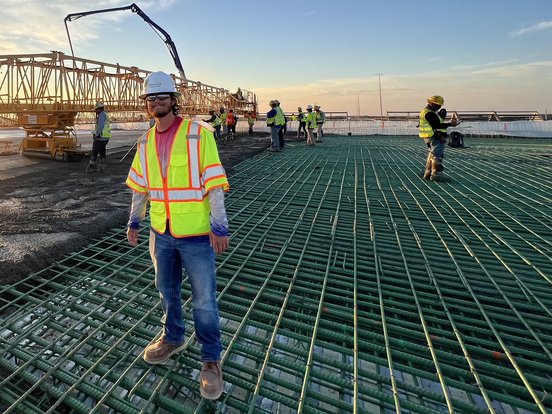 Photo of Benesch intern on a construction site in Colorado