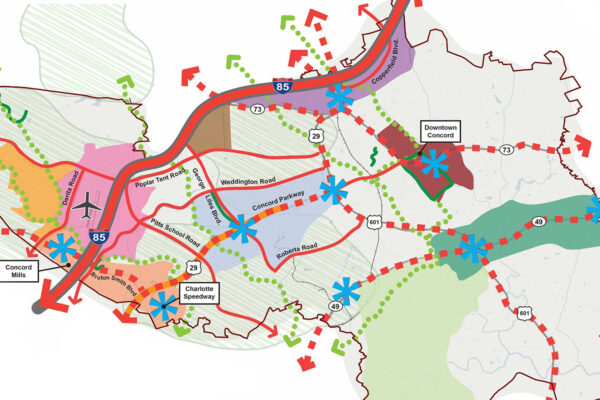 Photo of a land use map for the City of Concord, North Carolina