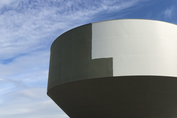 Close-up photo of a water tank in the City of Belton, MO