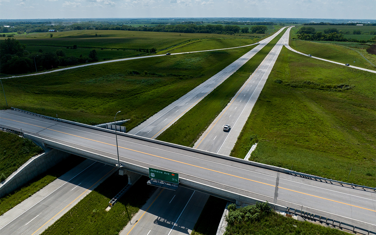 Close-up aerial view of Lincoln South Beltway