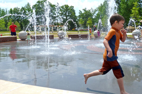 Kids playing at Stallings Municipal Park in North Carolina