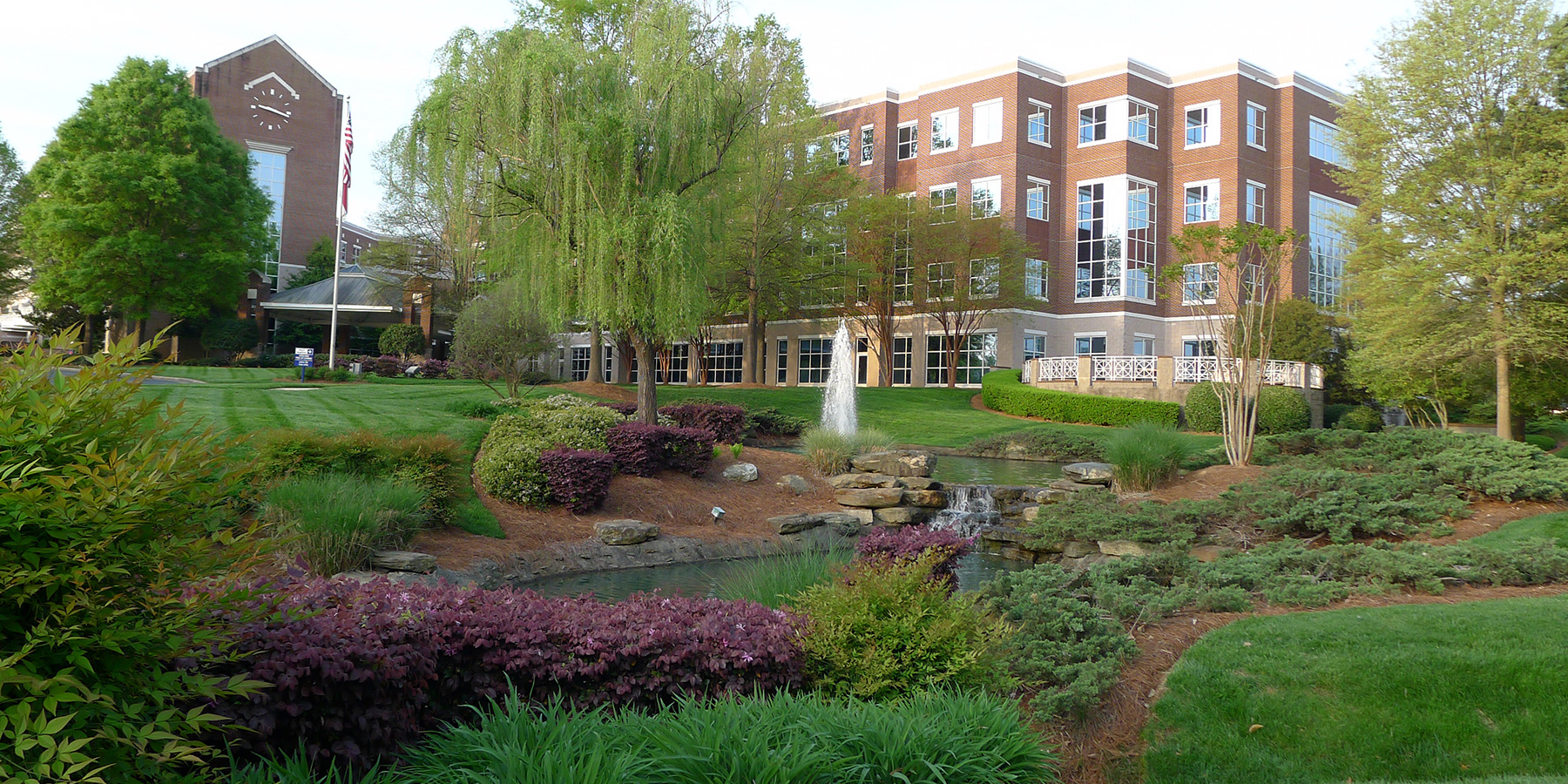 Photo of the landscaping at Presbyterian Hospital in Huntersville, North Carolina