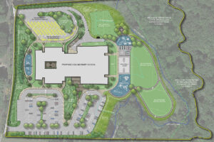 Site plan illustration of Madison Elementary School in Connecticut