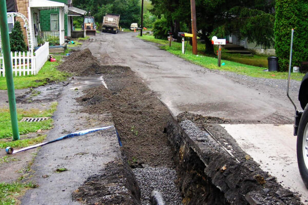 Waterline extension in Mahanoy Business Park, Pennsylvania.