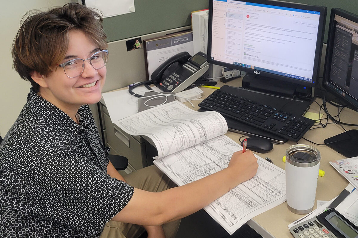 Benesch intern working at their desk