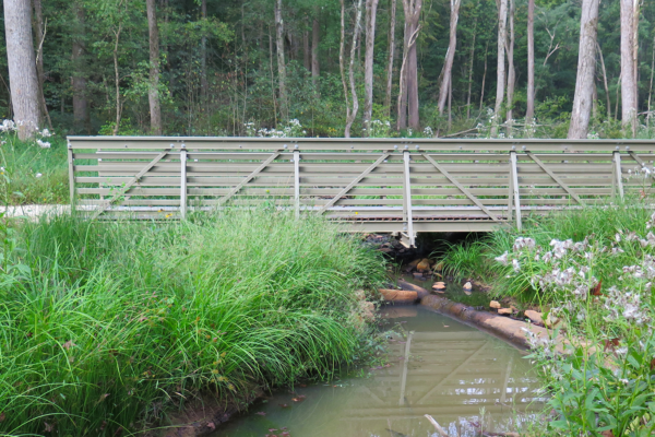 pedestrian bridge over a creek