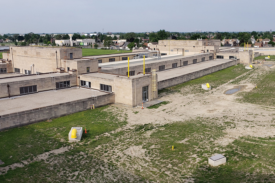 A photo of the Springwells Water Treatment Plant