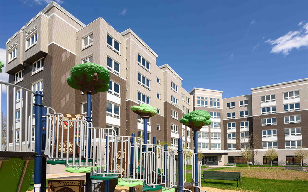 Community park at New Britain Commons in Connecticut