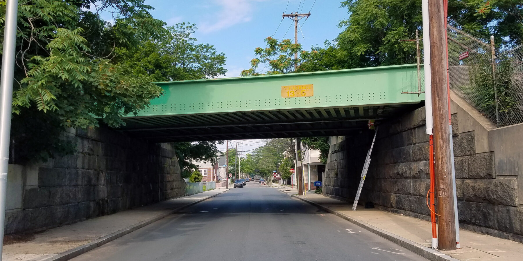 Orange Line Bridge over Adams Street n Malden, Massachusetts