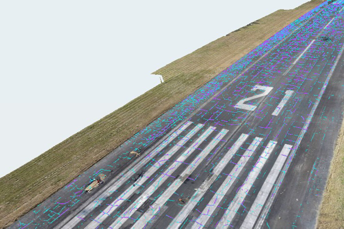 Photo of runway cracks captured through artificial intelligence