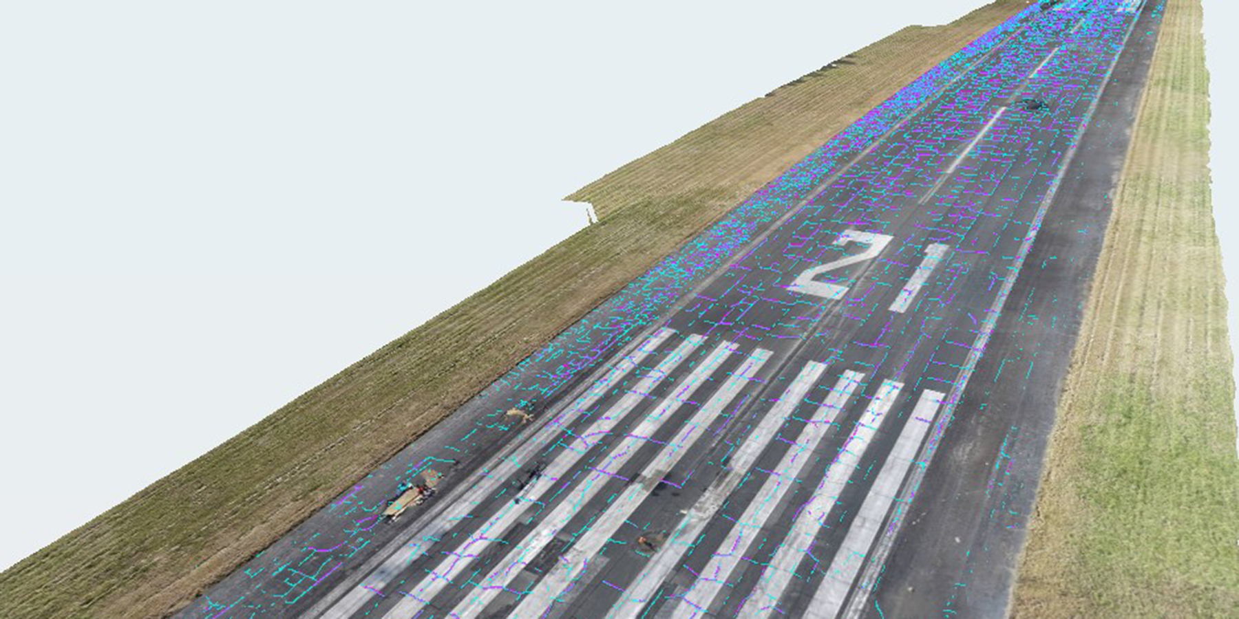 Photo of runway cracks captured through artificial intelligence