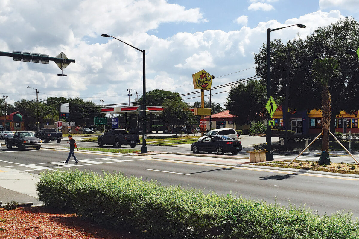 Photo of Fletcher Avenue improved pedestrian crossing in Tampa, Florida