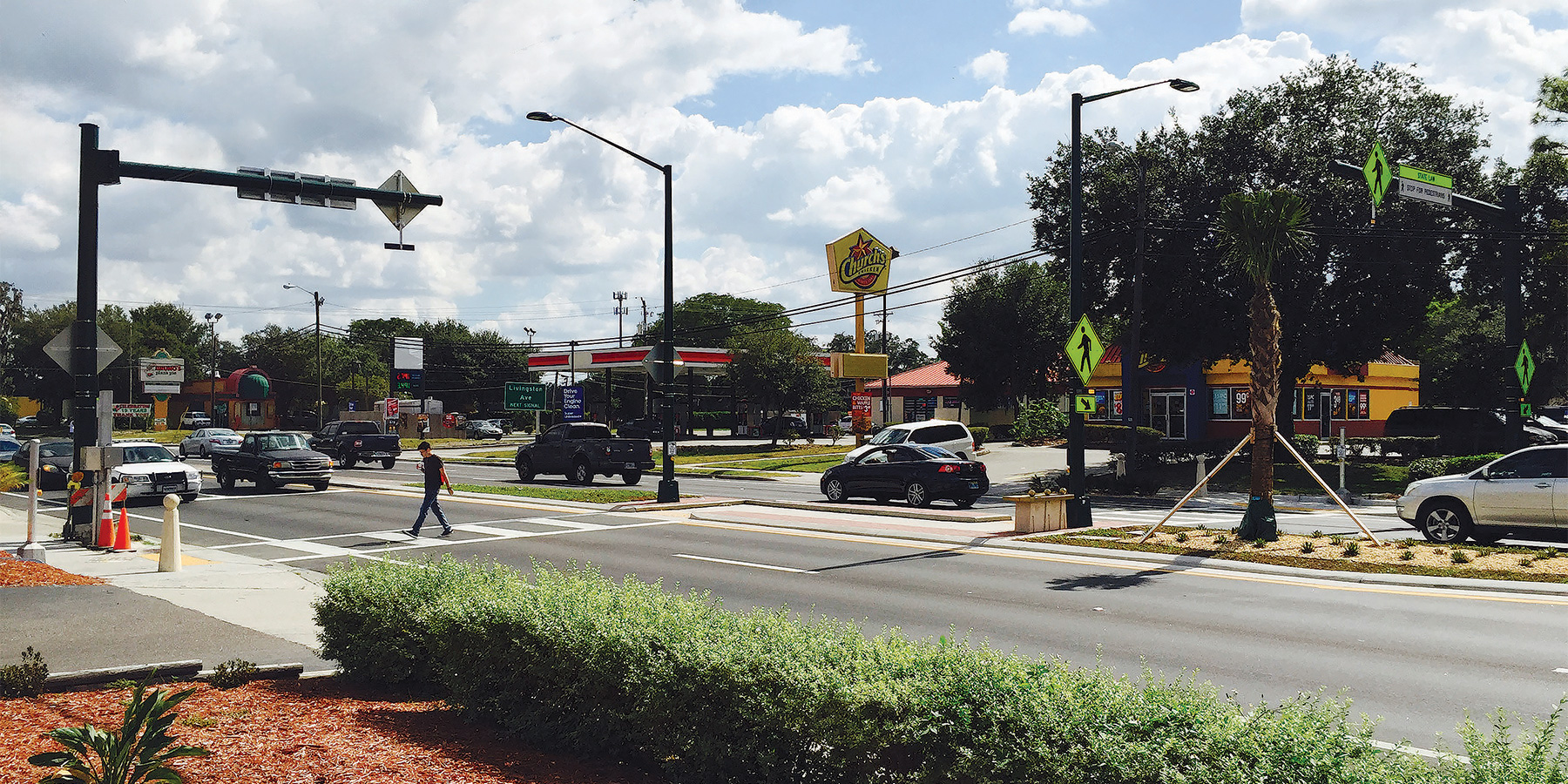 Photo of Fletcher Avenue improved pedestrian crossing in Tampa, Florida