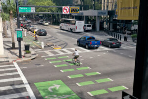 Photo aerial view of SR60 Jackson Street complete streets in Tampa, Florida