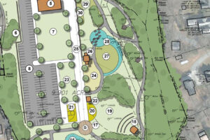 Site plan rendering on the Town of Waxhaw downtown in North Carolina