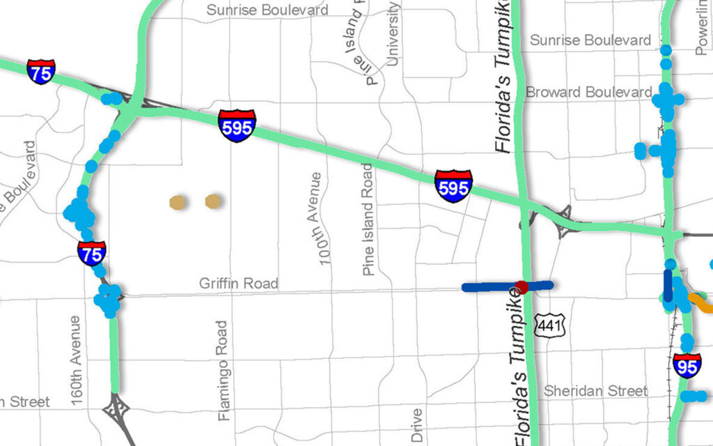 Photo of a transit map showing traffic connections