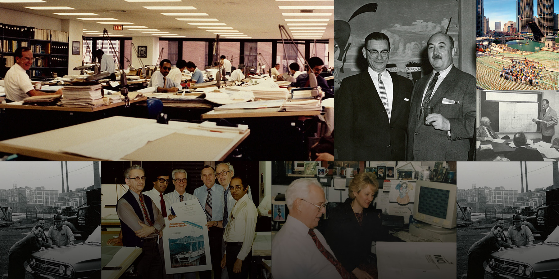 collage image of pictures from Benesch's history, featuring employees from the last 75 years