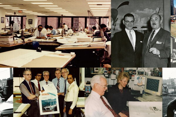 collage image of pictures from Benesch's history, featuring employees from the last 75 years