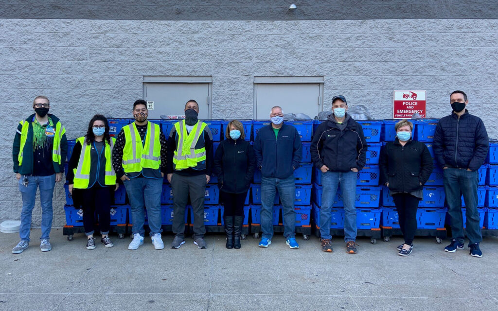 Photo of Benesch's employees volunteering at a food bank during the 2020 Summer of Service