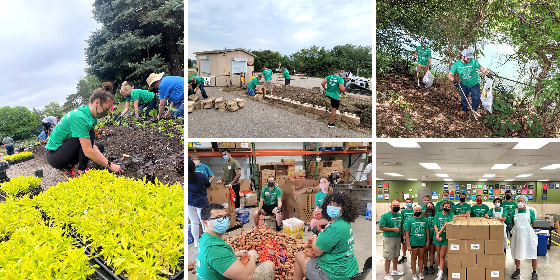 Photo collage of Benesch employees volunteering across the county as part of the 2021 Summer of Service