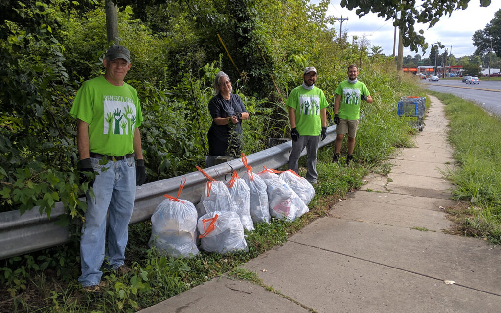 Photo of Benesch's employees cleaning a highway in Charlotte, North Carolina