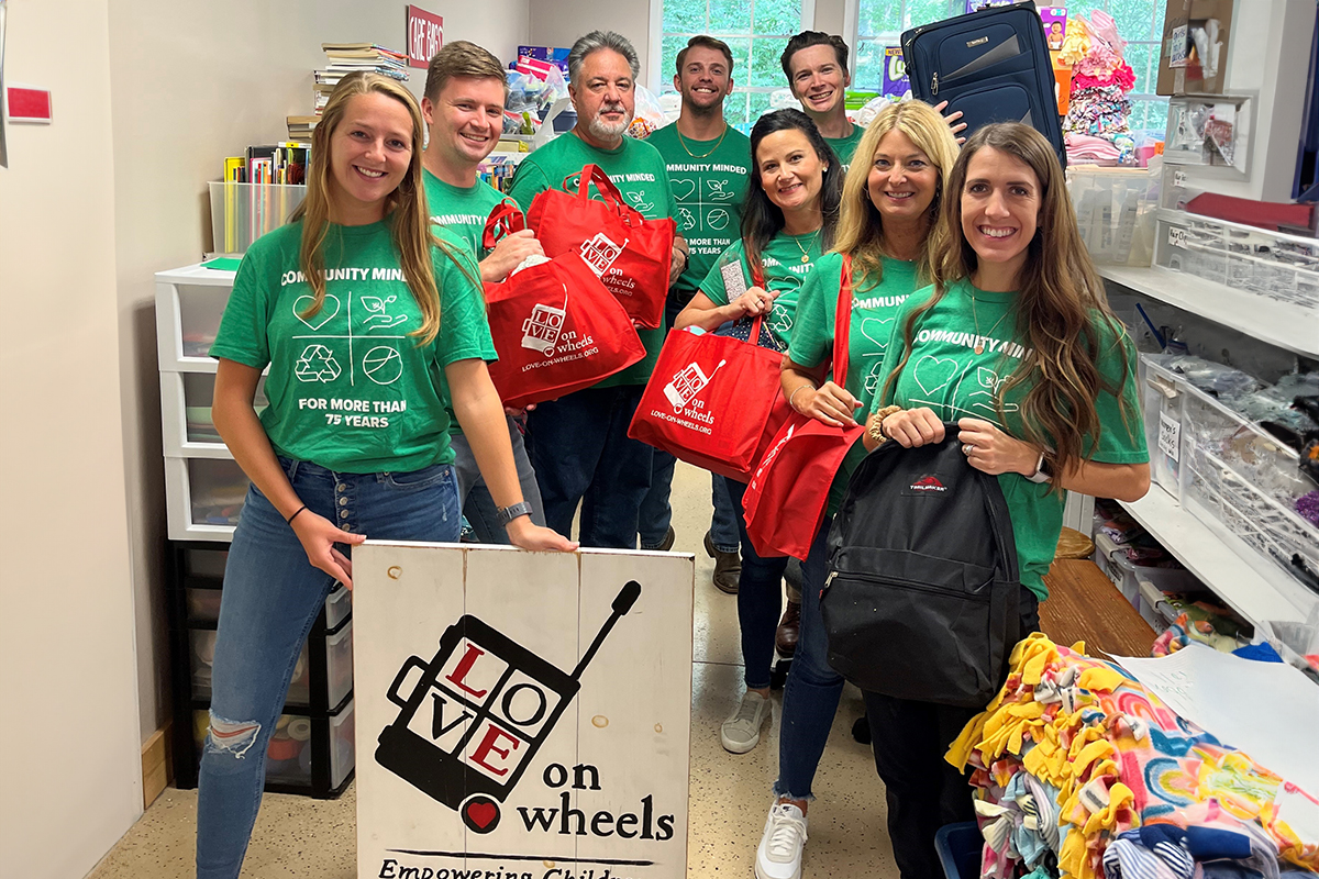 Benesch employees posing together after a day of service at Meals on Wheels in Franklin, TN