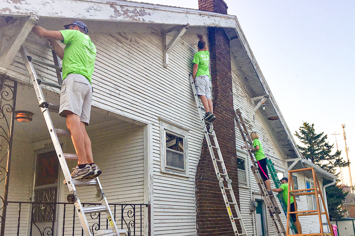 Benesch employees in Lincoln, NE participating in a paint-a-thon event