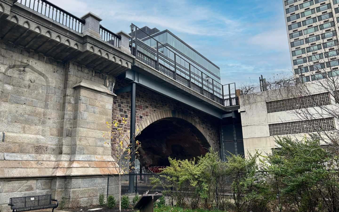 A photo of completed Chestnut Street bridge