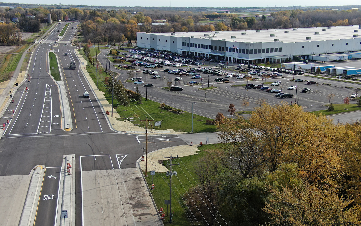 Aerial photo of the 3.5 mile long corridor