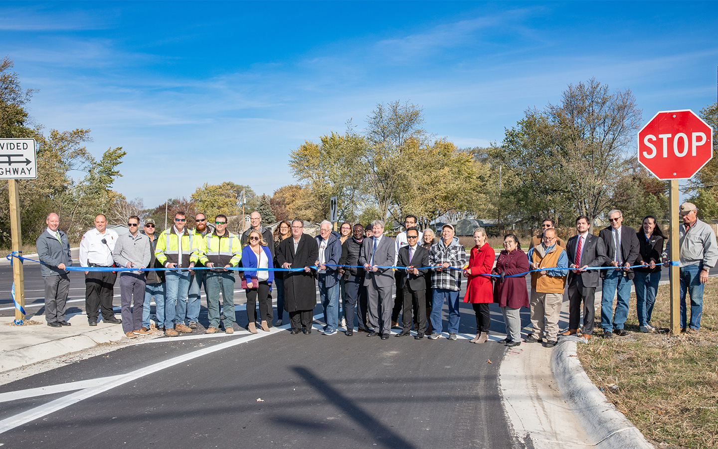 Photo of the ribbon cutting at CTH S in Kenosha, Wisconsin